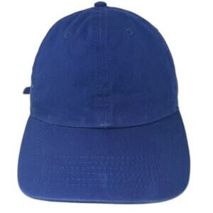 Newhattan Baseball Cap Blue Hat OS Adjustable Slideback Solid Plain Cotton